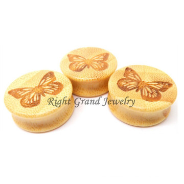 Organic Bamboo Anime Butterfly Wood Ear Tunnels And Plugs